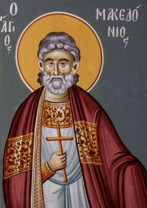 Handpainted orthodox religious icon Saint Macedonius - Handmadeiconsgreece