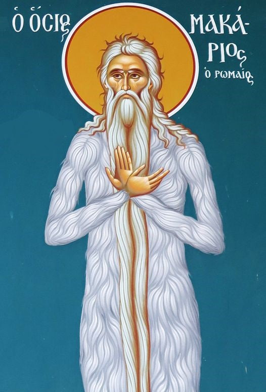 Handpainted orthodox religious icon Saint Makarios the Roman - Handmadeiconsgreece