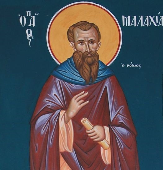 Handpainted orthodox religious icon Saint Malachias the New Martyr of Lindos - Handmadeiconsgreece