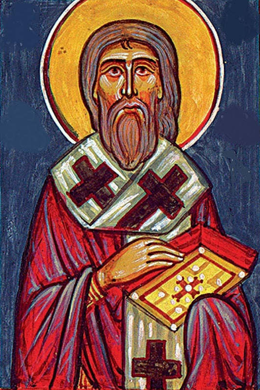 Handpainted orthodox religious icon Saint Mamai the Patriarch of Georgia - Handmadeiconsgreece