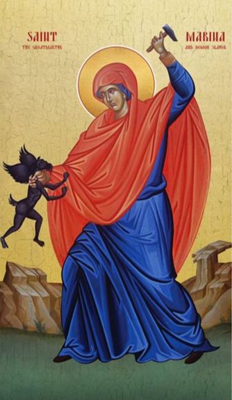 Handpainted orthodox religious icon Saint Marina the Great Martyr - Handmadeiconsgreece