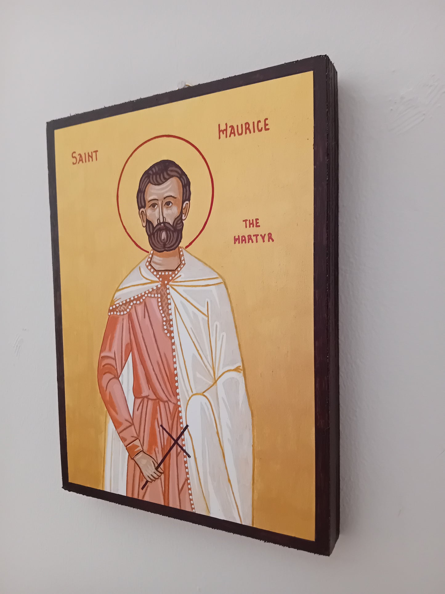 Handpainted orthodox religious icon Saint Maurice the Martyr - Handmadeiconsgreece