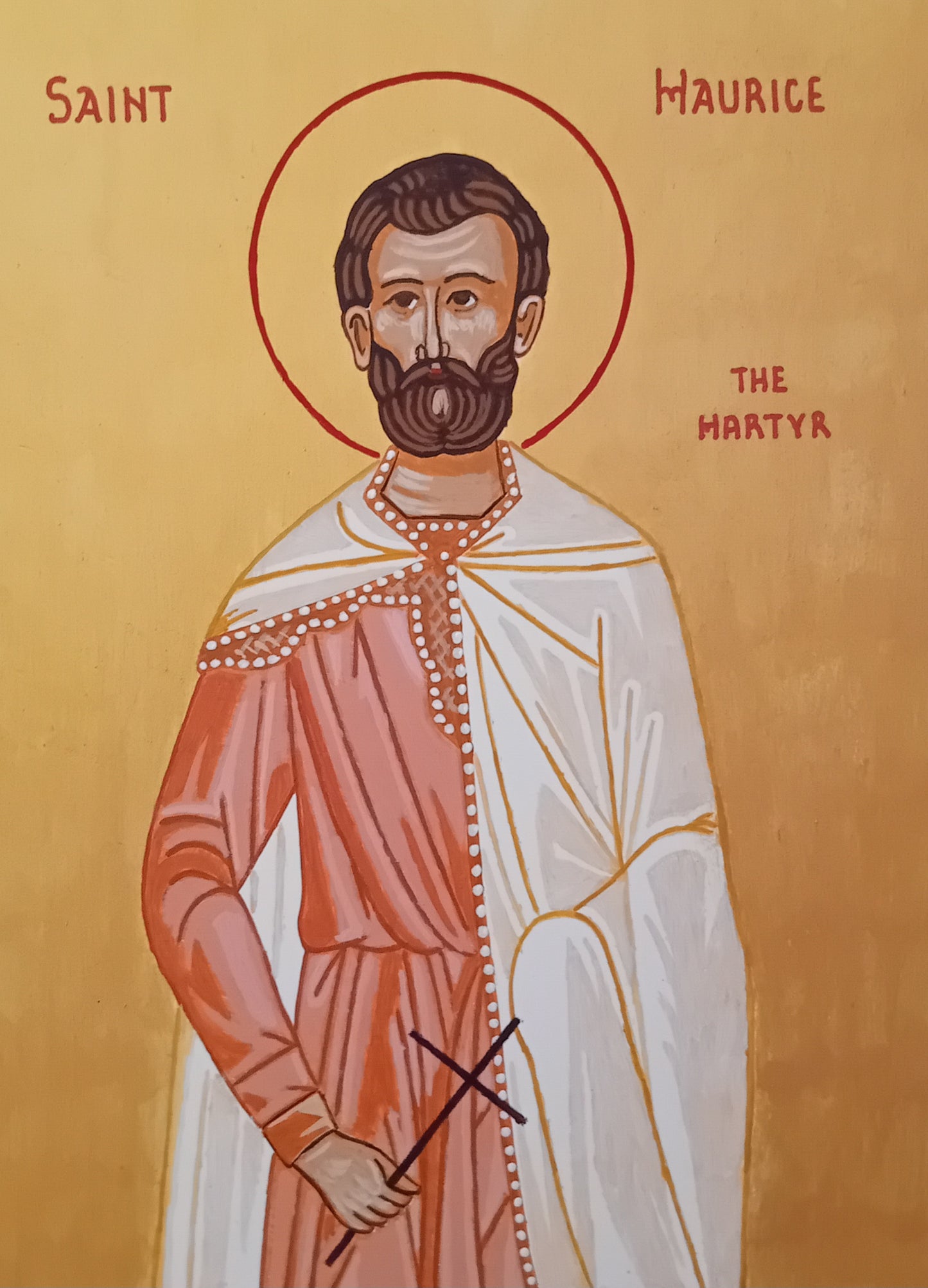 Handpainted orthodox religious icon Saint Maurice the Martyr - Handmadeiconsgreece