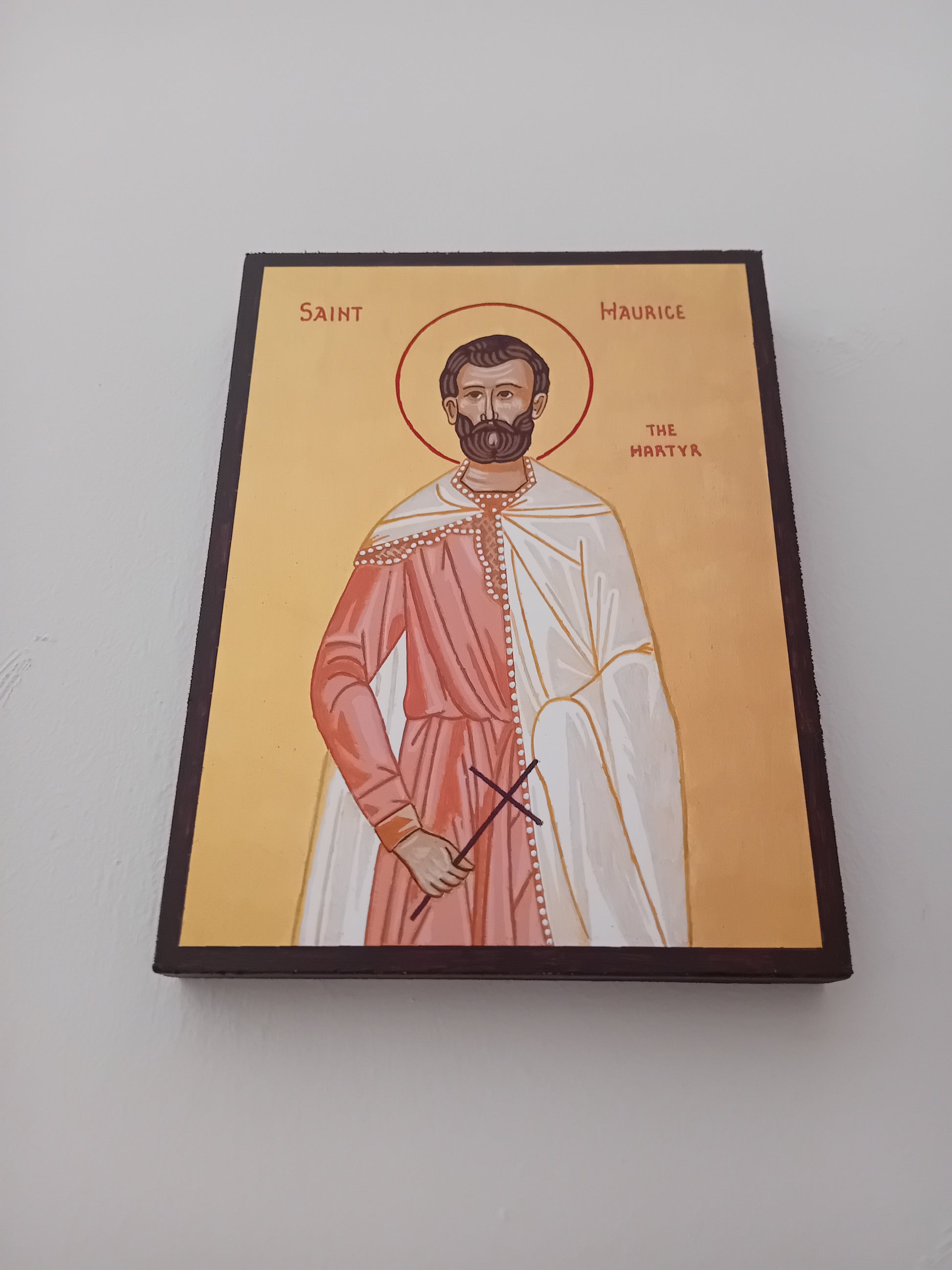 Handpainted orthodox religious icon Saint Maurice the Martyr - Handmadeiconsgreece
