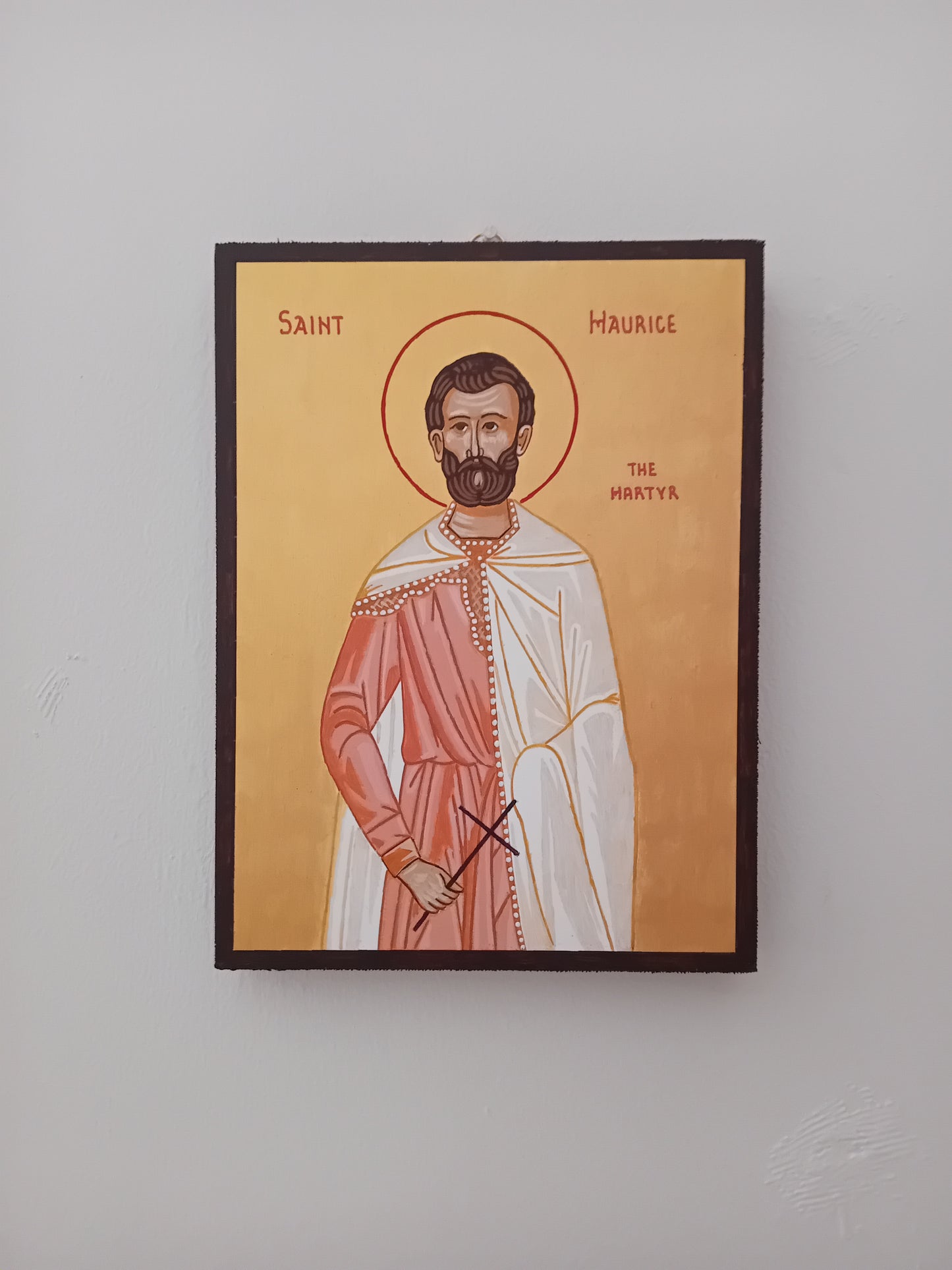 Handpainted orthodox religious icon Saint Maurice the Martyr - Handmadeiconsgreece
