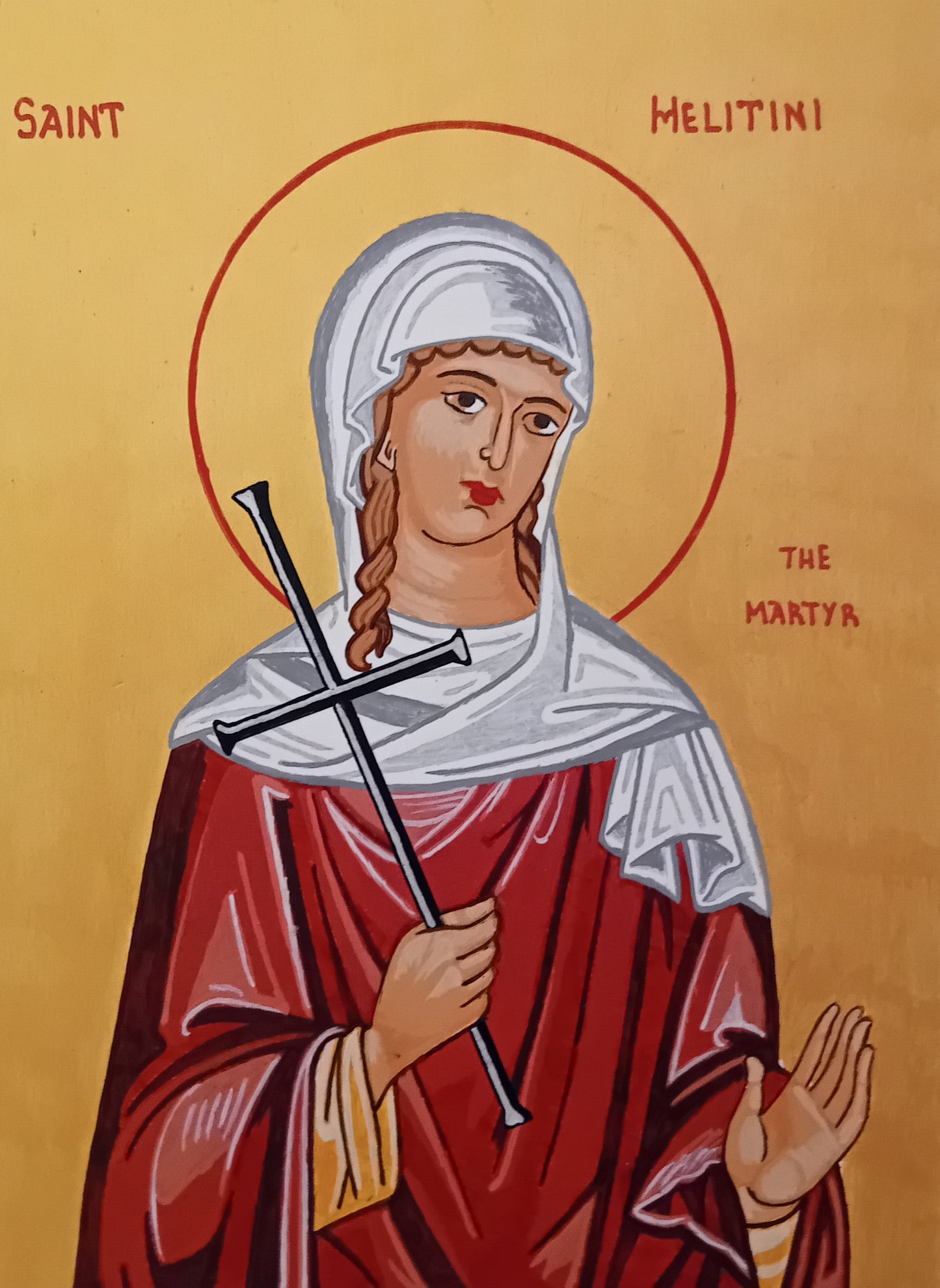 Handpainted orthodox religious icon Saint Melitini or Melina the Martyr - Handmadeiconsgreece