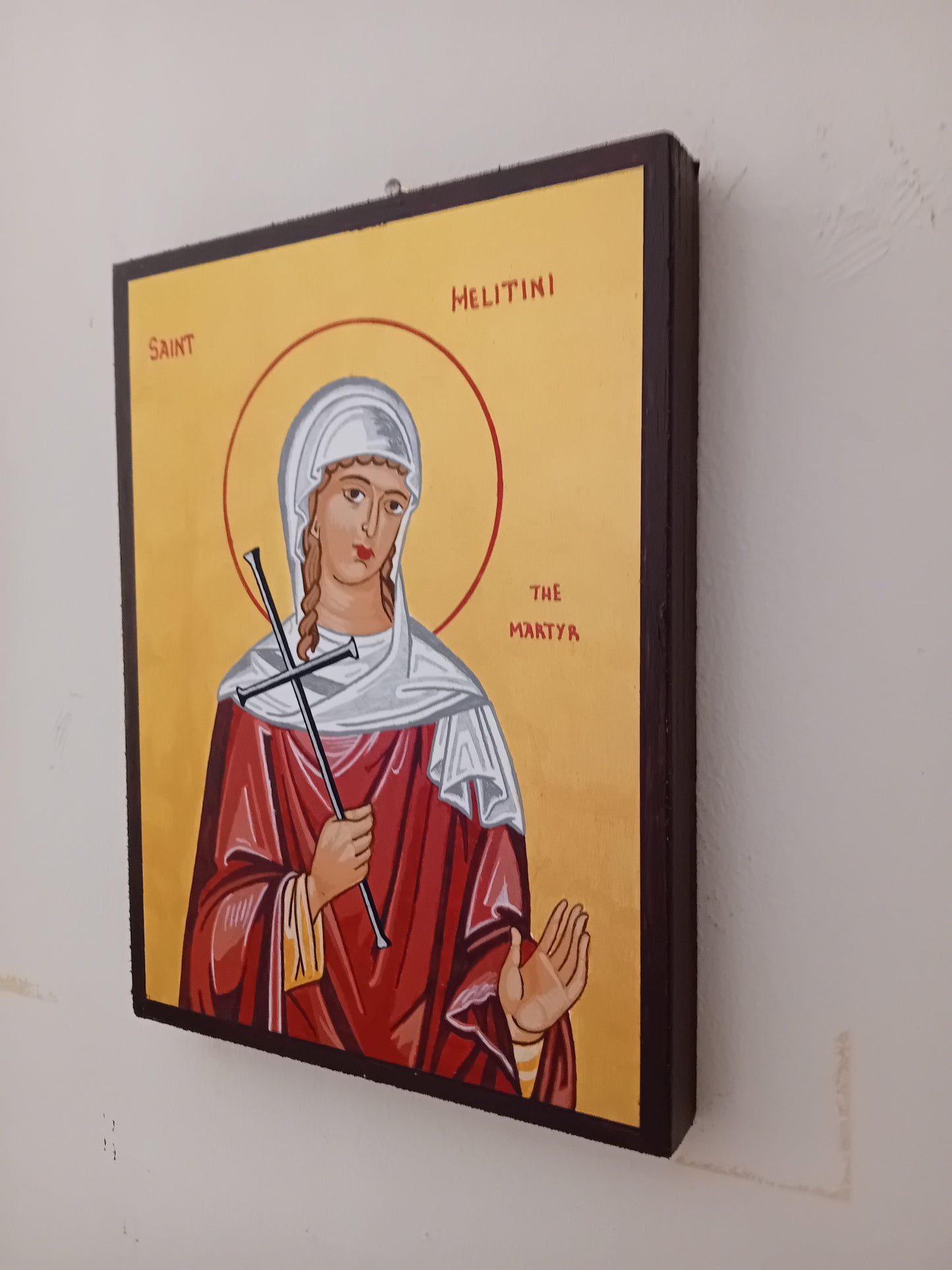 Handpainted orthodox religious icon Saint Melitini or Melina the Martyr - Handmadeiconsgreece