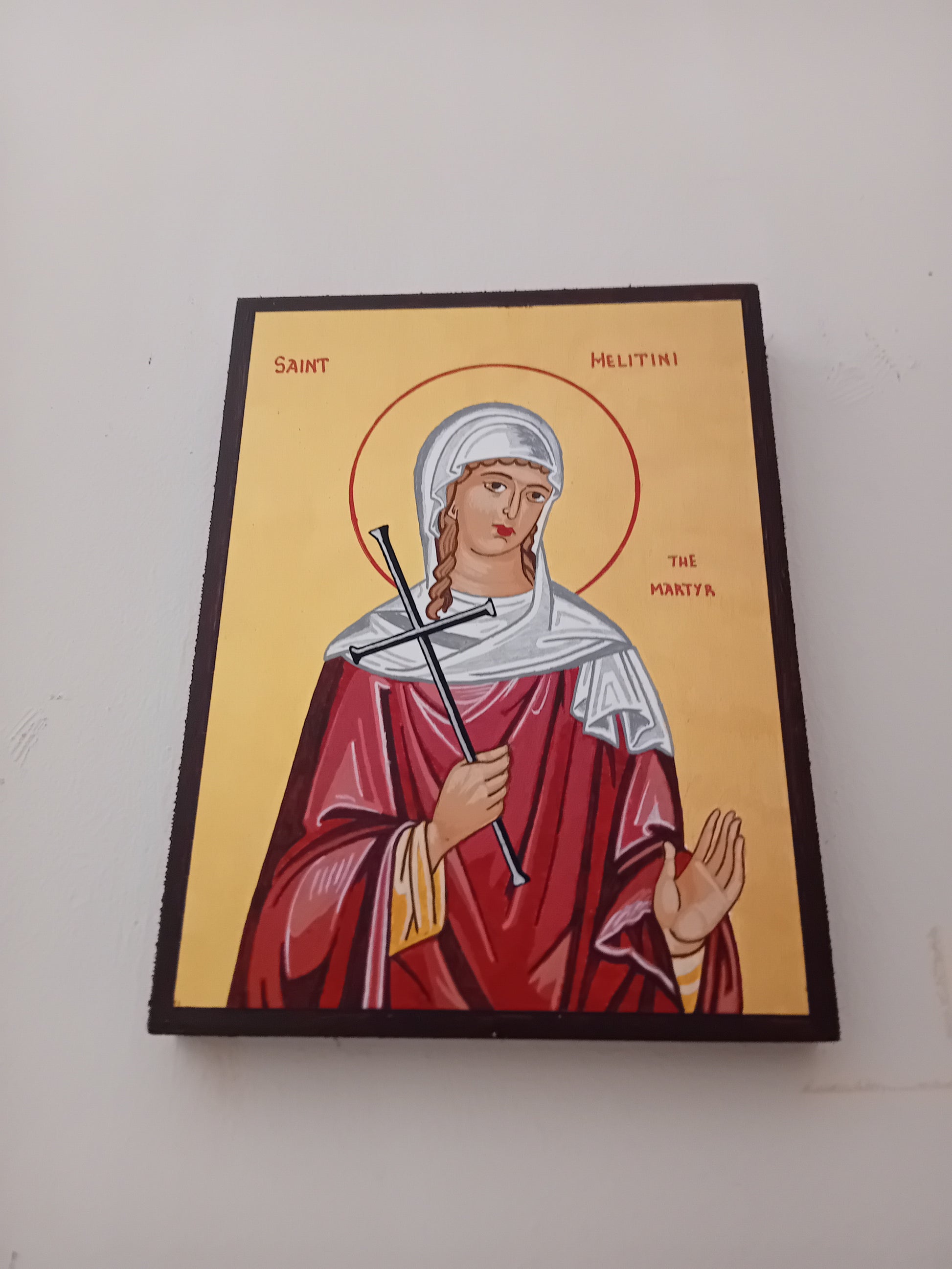 Handpainted orthodox religious icon Saint Melitini or Melina the Martyr - Handmadeiconsgreece