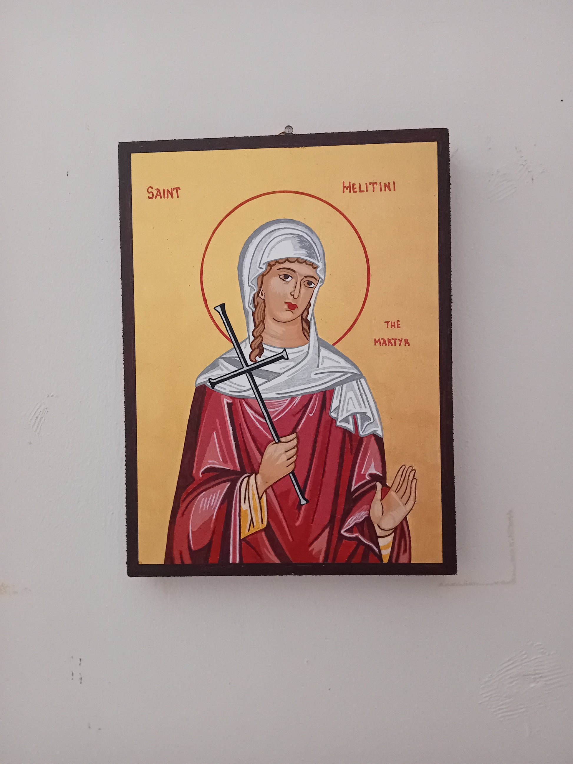 Handpainted orthodox religious icon Saint Melitini or Melina the Martyr - Handmadeiconsgreece