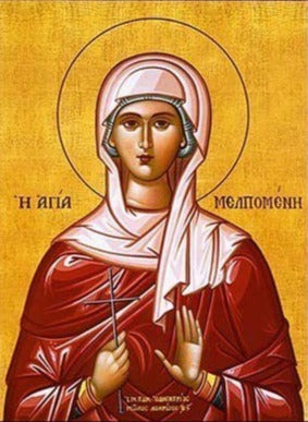 Handpainted orthodox religious icon Saint Melpomene the Martyr - Handmadeiconsgreece