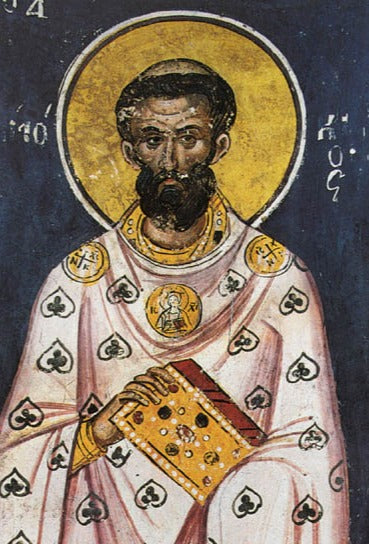 Handpainted orthodox religious icon Saint Mokios the Hieromartyr and Unmercenary of Amphipolis - Handmadeiconsgreece