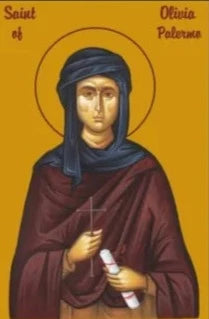Handpainted catholic religious icon Saint Olivia of Palermo - Handmadeiconsgreece