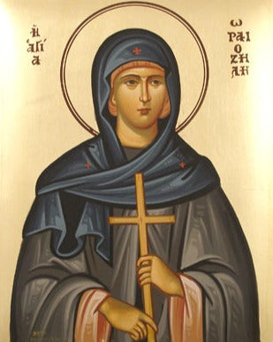 Handpainted orthodox religious icon Saint Oraiozele the Virgin Martyr of Reuma - Handmadeiconsgreece