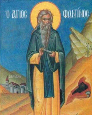 Handpainted orthodox religious icon Saint Phantinos the Wonderworker of Thessaloniki - Handmadeiconsgreece