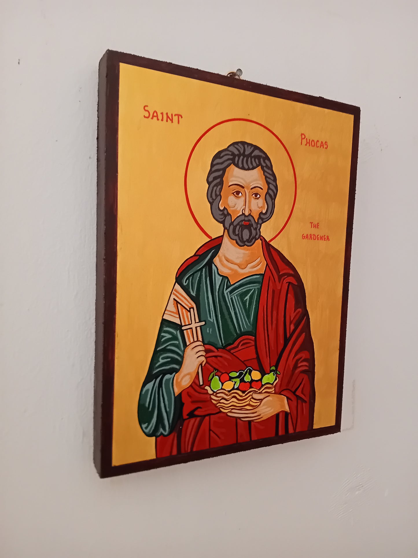 Handpainted orthodox religious icon Saint Phocas the Gardener - Handmadeiconsgreece