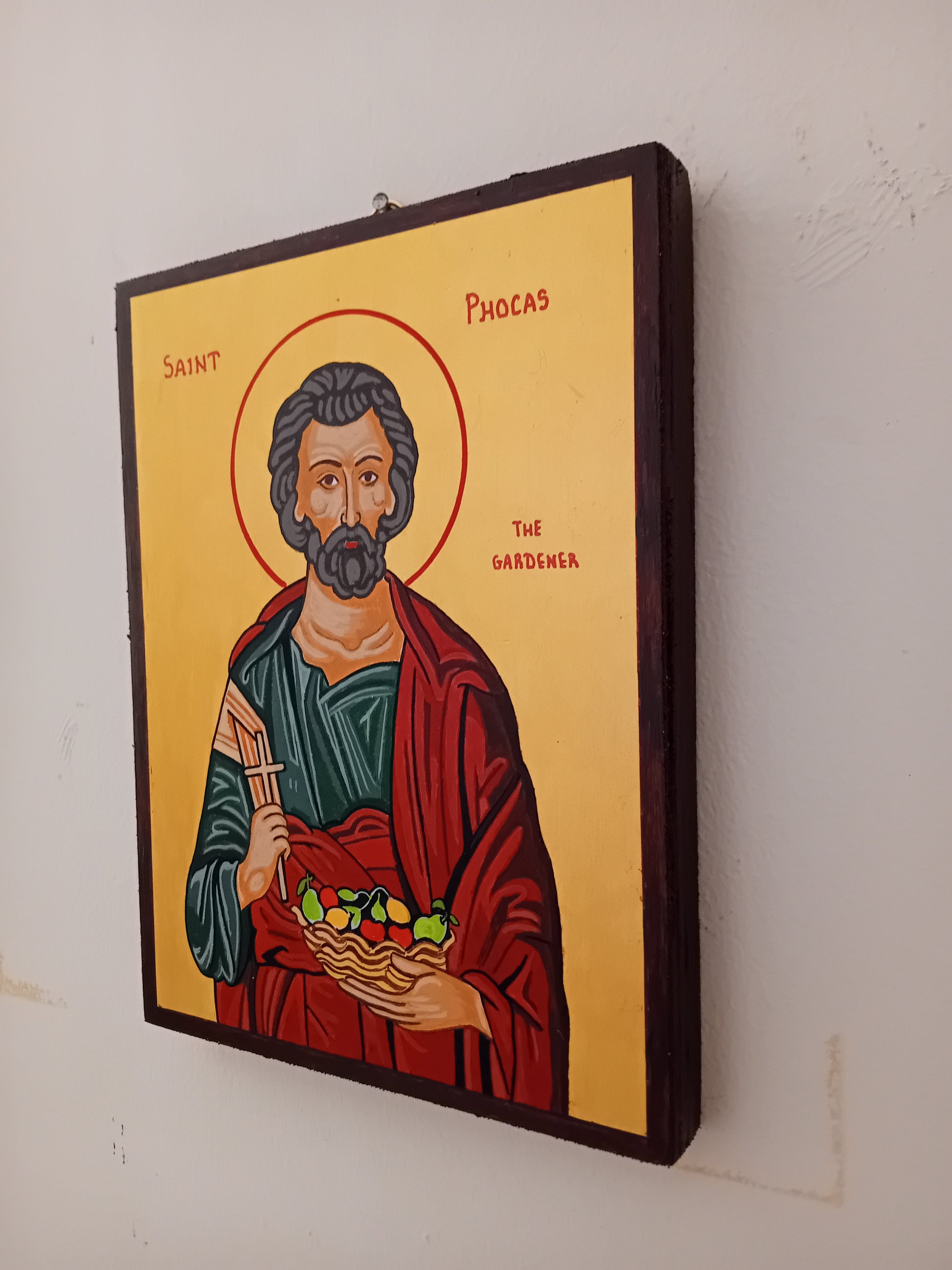 Handpainted orthodox religious icon Saint Phocas the Gardener - Handmadeiconsgreece