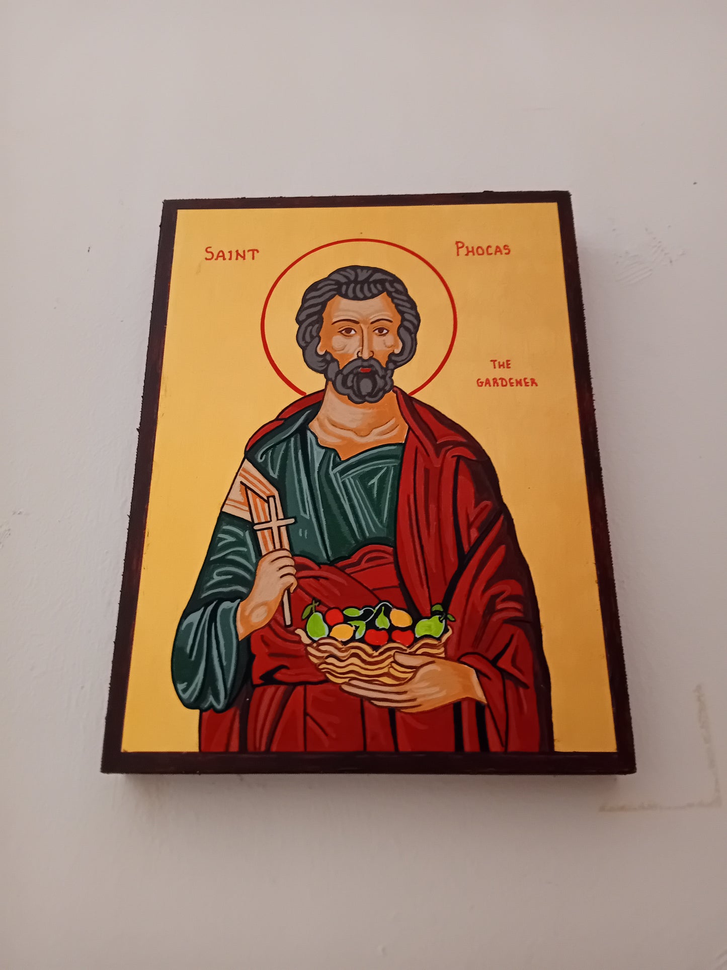 Handpainted orthodox religious icon Saint Phocas the Gardener - Handmadeiconsgreece