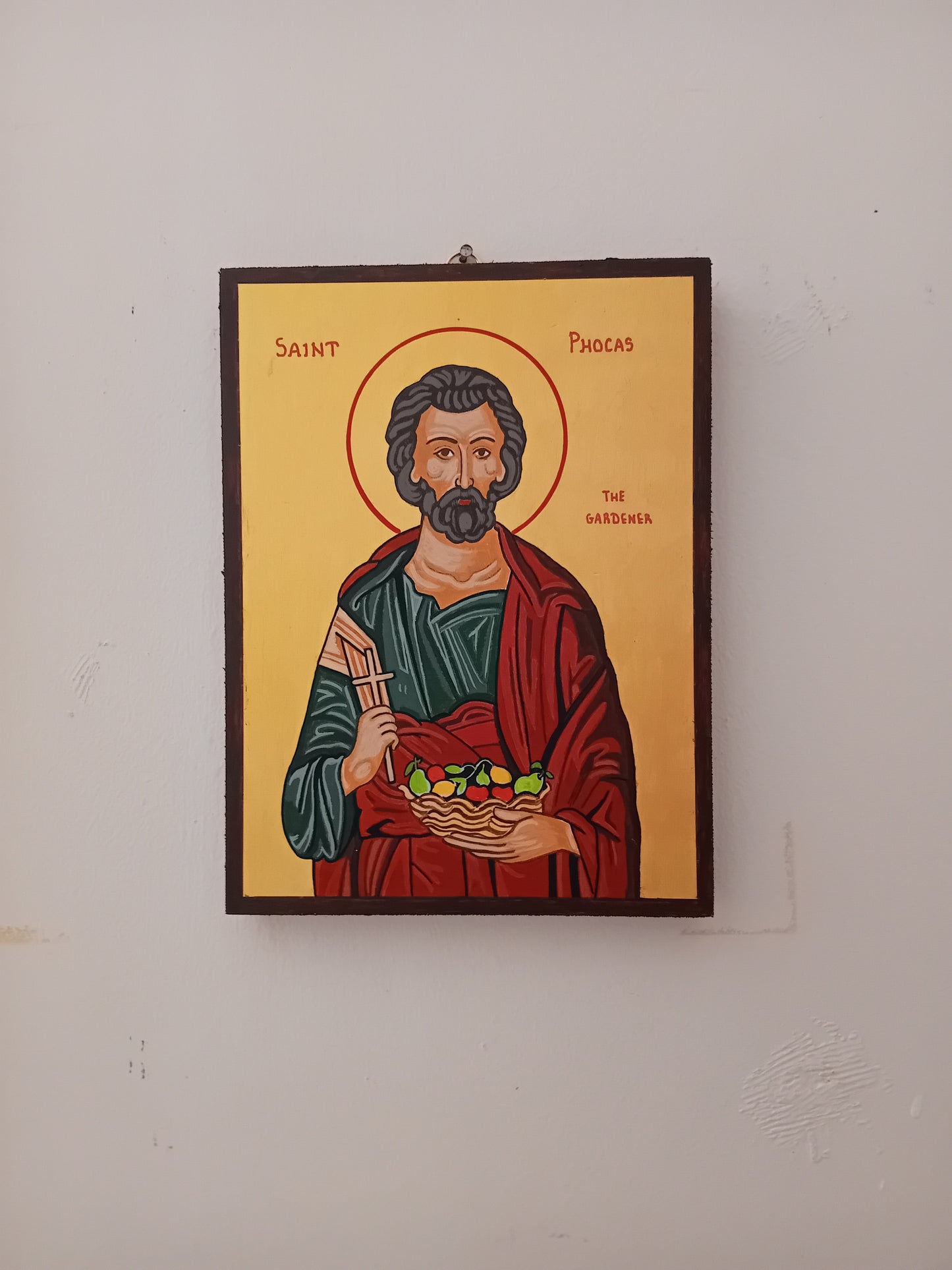 Handpainted orthodox religious icon Saint Phocas the Gardener - Handmadeiconsgreece