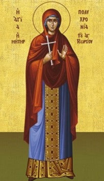 Handpainted orthodox religious icon Saint Polychronia the Mother of Saint George - Handmadeiconsgreece