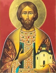 Handpainted russian orthodox religious icon Saint Roman the Prince of Ryazan - Handmadeiconsgreece