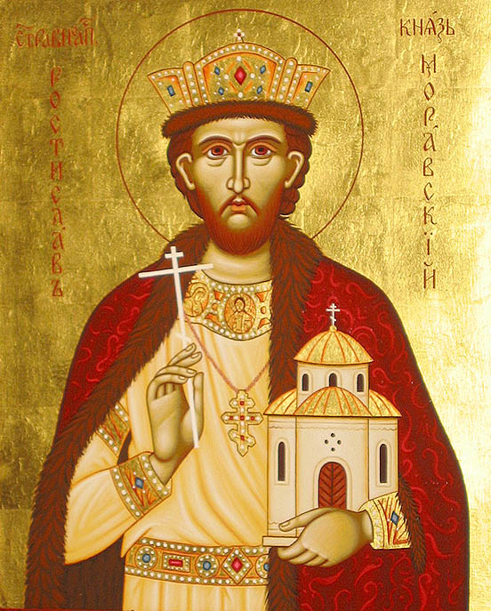 Handpainted orthodox religious icon Saint Rostislav the Prince of Great Moravia - Handmadeiconsgreece
