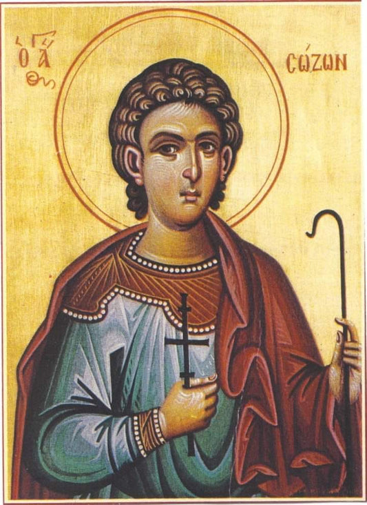 Handpainted orthodox religious icon Saint Sozon the Martyr of Cilicia - Handmadeiconsgreece