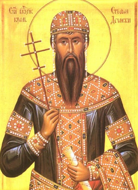 Handpainted orthodox religious icon Saint Stephen the King of Serbia - Handmadeiconsgreece