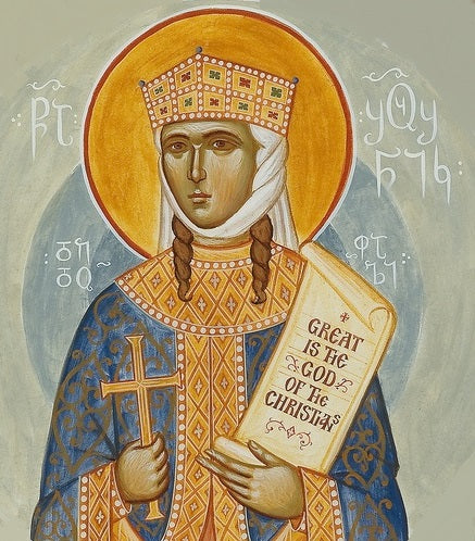 Handpainted orthodox religious icon Saint Susanna Queen of Georgia - Handmadeiconsgreece