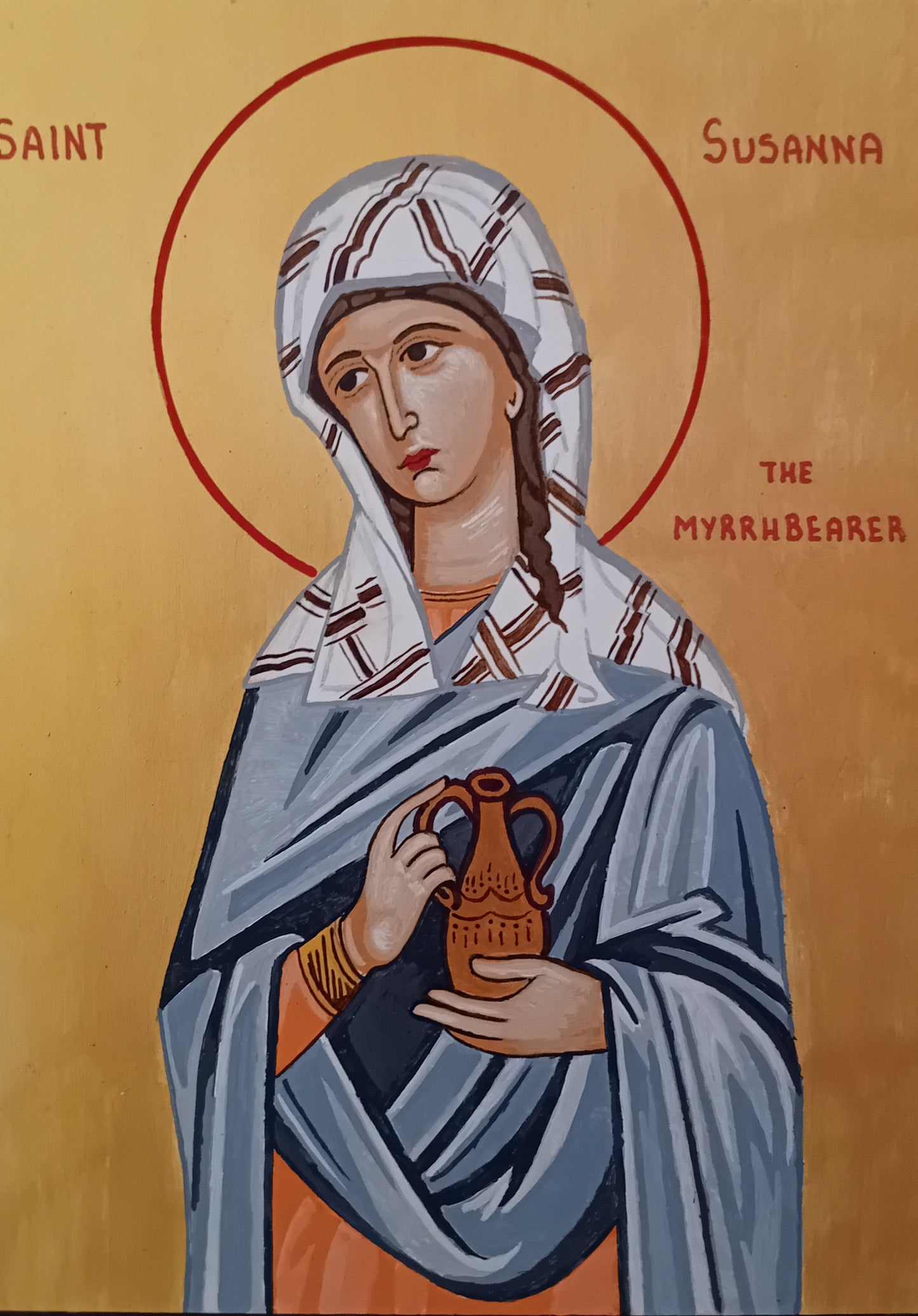Handpainted orthodox religious icon Saint Susanna the Myrrhbearer - Handmadeiconsgreece