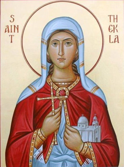 Handpainted orthodox religious icon Saint Thekla the Equal to the Apostles - Handmadeiconsgreece