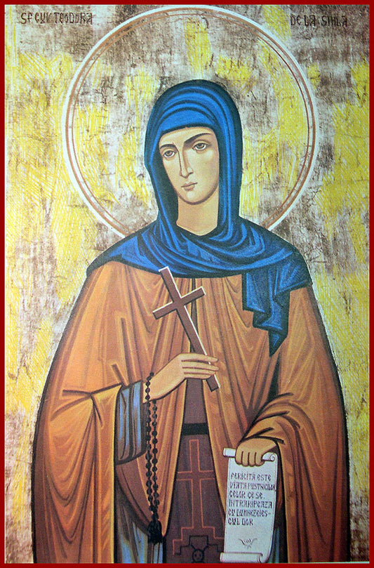 Handpainted orthodox religious icon Saint Theodora of Sihla - Handmadeiconsgreece