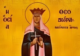 Handpainted orthodox religious icon Saint Theodora the Queen of Arta - Handmadeiconsgreece