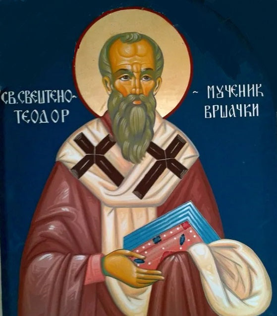 Handpainted orthodox religious icon Saint Theodore Nestorovic the Bishop of Vrsac - Handmadeiconsgreece