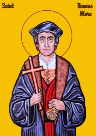 Handpainted catholic religious icon Saint Thomas More - Handmadeiconsgreece