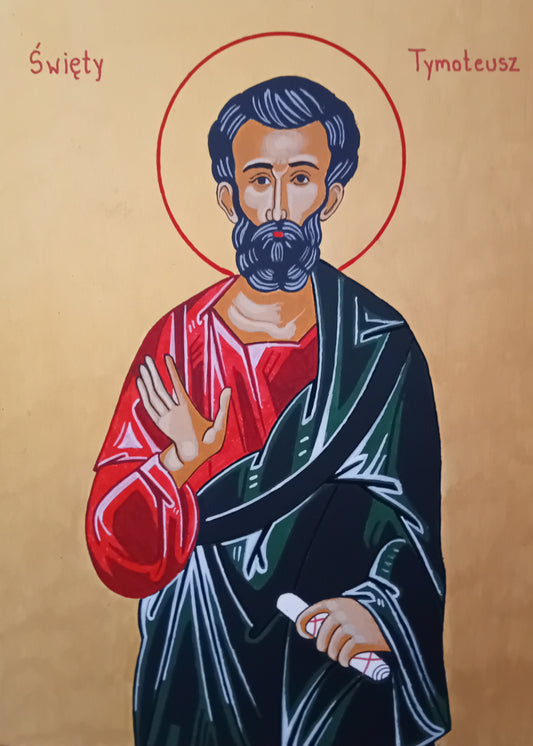 Handpainted orthodox religious icon Saint Timothy the Apostle - HandmadeIconsGreece