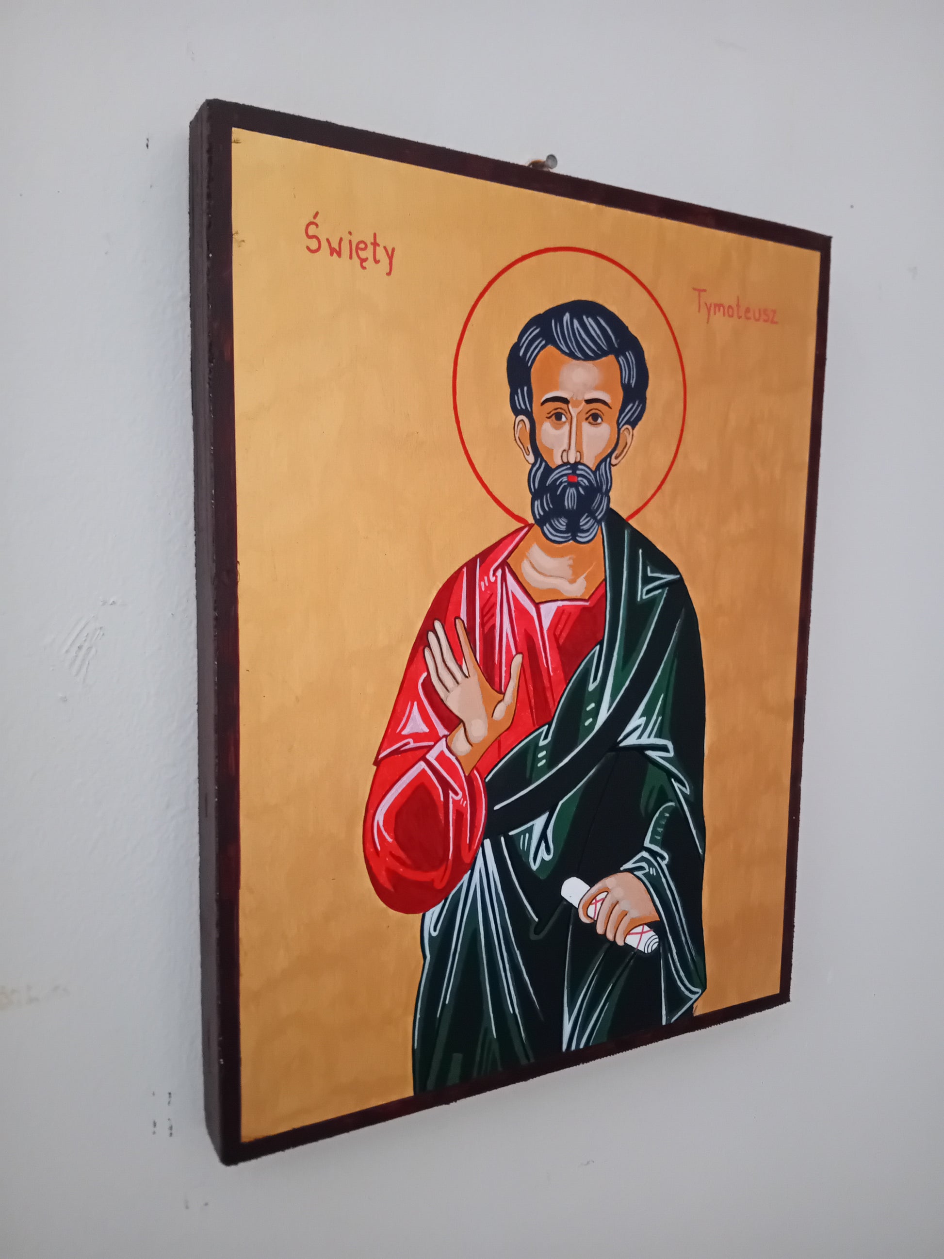 Handpainted orthodox religious icon Saint Timothy the Apostle - HandmadeIconsGreece