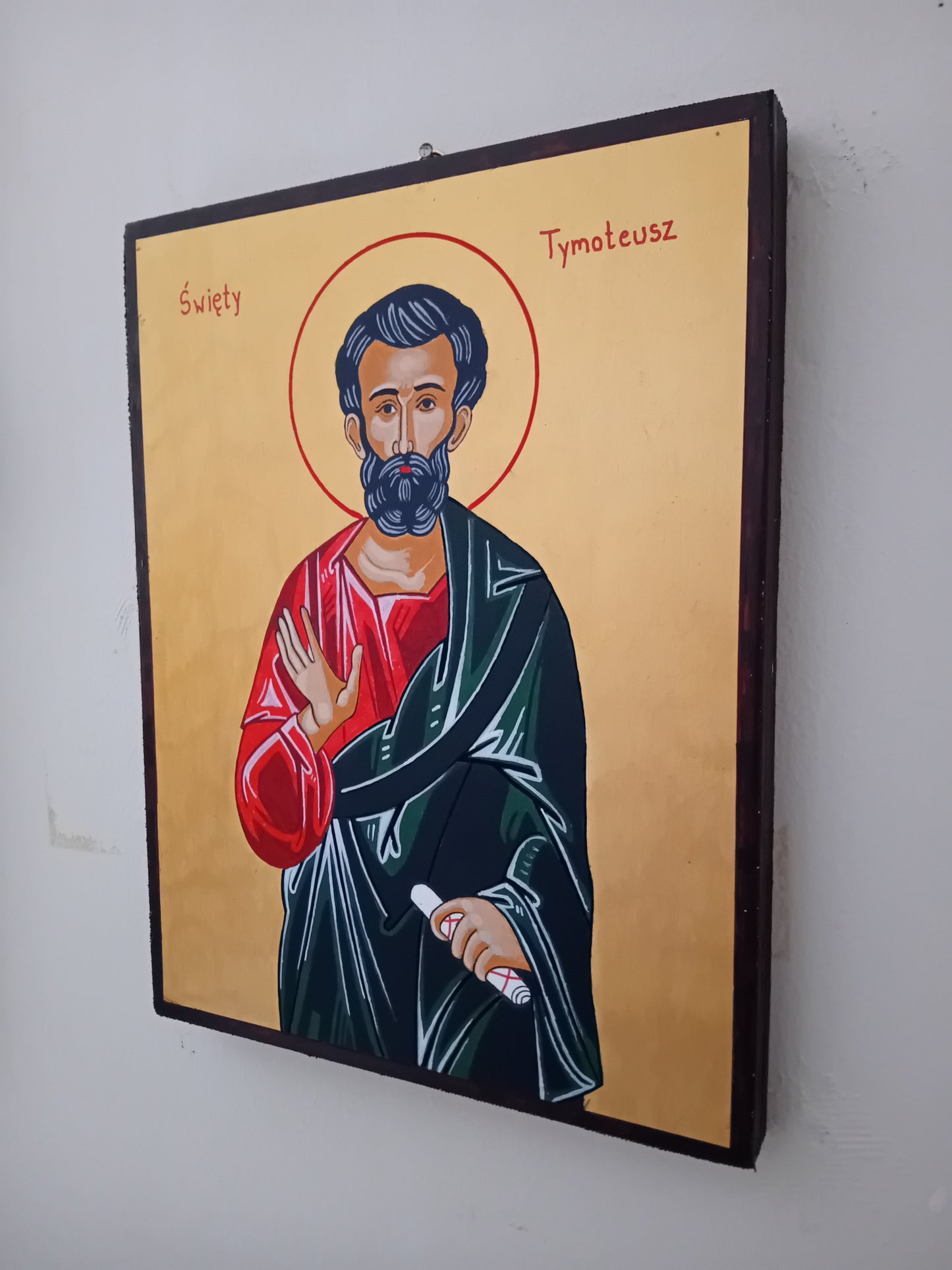 Handpainted orthodox religious icon Saint Timothy the Apostle - HandmadeIconsGreece
