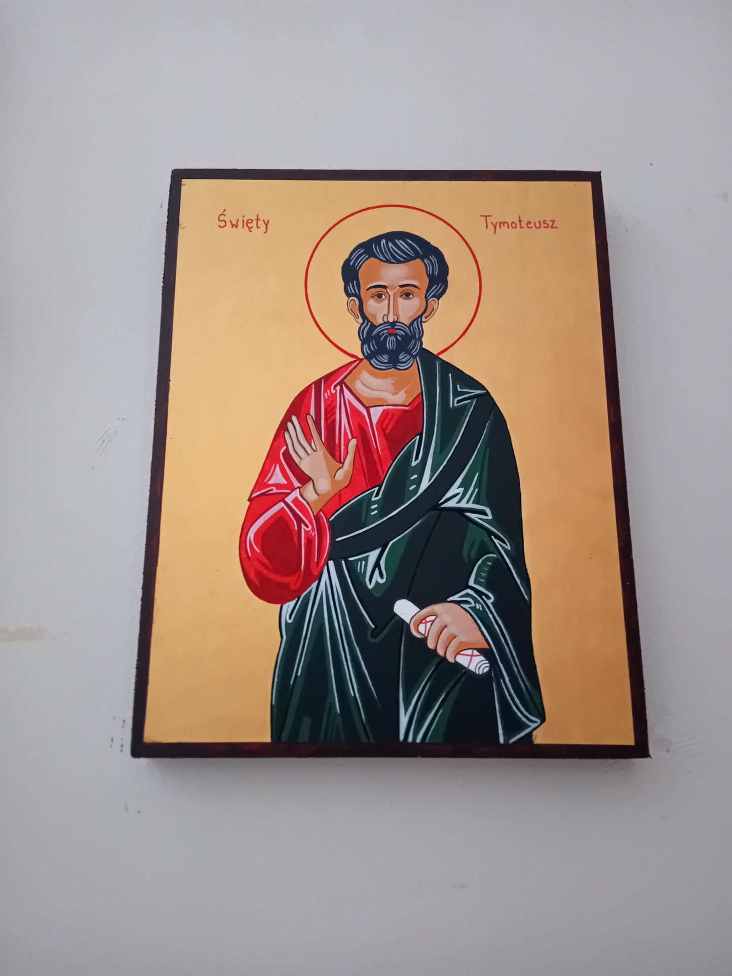 Handpainted orthodox religious icon Saint Timothy the Apostle - HandmadeIconsGreece