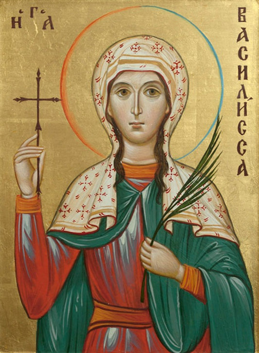 Handpainted orthodox religious icon Saint Vasilissa of Nicomedia - Handmadeiconsgreece