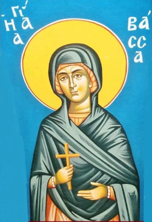 Handpainted orthodox religious icon Saint Vassa of Edessa - Handmadeiconsgreece