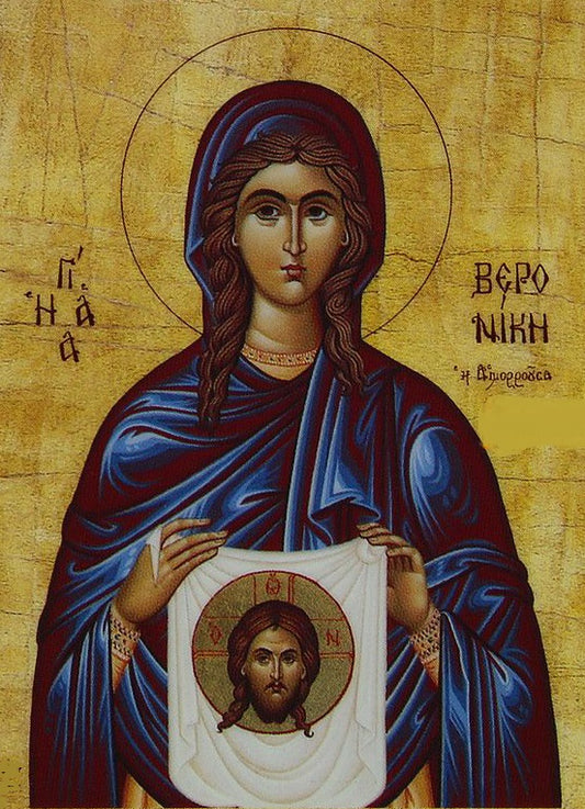 Handpainted orthodox religious icon Saint Veronica the Bleeding - Handmadeiconsgreece