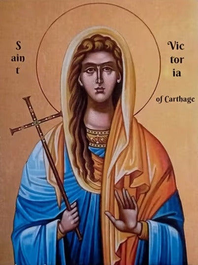 Handpainted orthodox religious icon Saint Victoria of Carthage - Handmadeiconsgreece