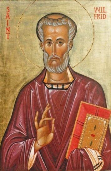 Handpainted catholic religious icon Saint Wilfrid Bishop of York - Handmadeiconsgreece