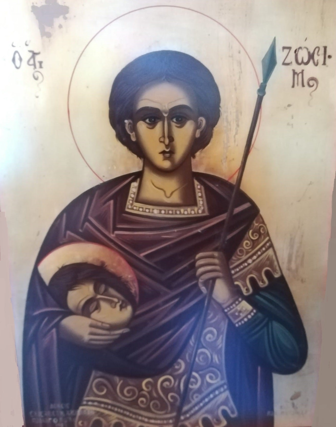 Handpainted orthodox religious icon Saint Zosimos of Sozopolis - Handmadeiconsgreece