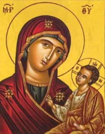 Handpainted orthodox religious icon Virgin Mary Odigitria - Handmadeiconsgreece