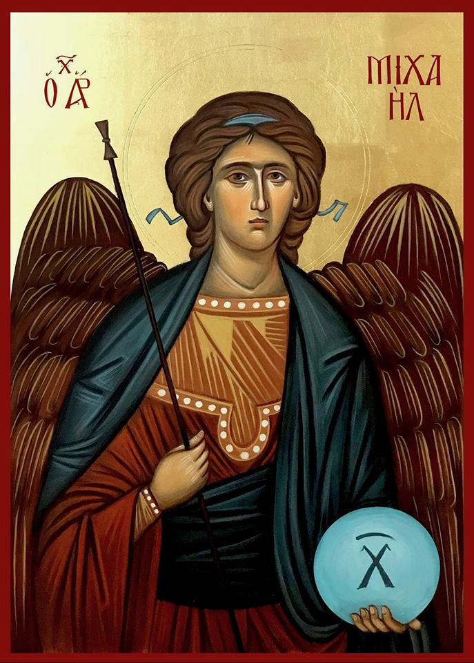 Handpainted Orthodox religious icon Archangel Michael - HandmadeIconsGreece