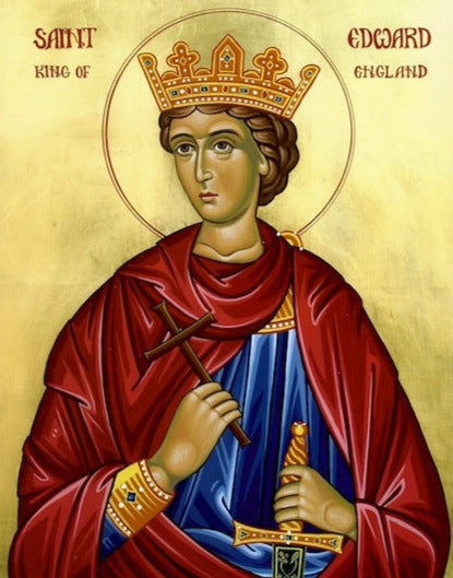 Handpainted catholic religious icon Saint Edward King of England - HandmadeIconsGreece