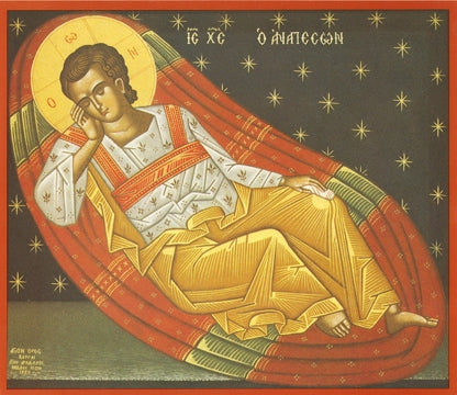 Handpainted orthodox religious icon Jesus Christ Anapeson - HandmadeIconsGreece