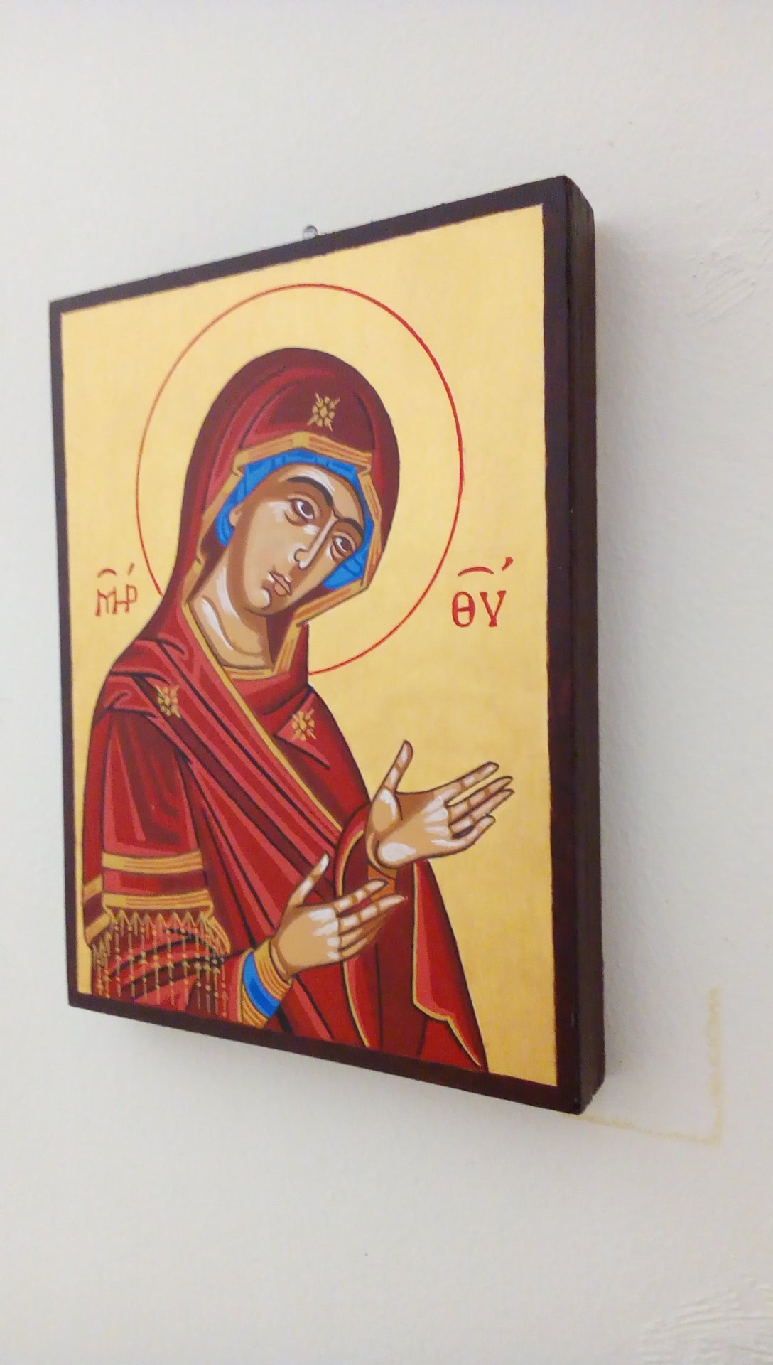 Handpainted Orthodox icon Virgin Mary praying – HandmadeIconsGreece