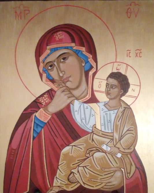 Handpainted orthodox religious icon Virgin Mary Paramythia - HandmadeIconsGreece